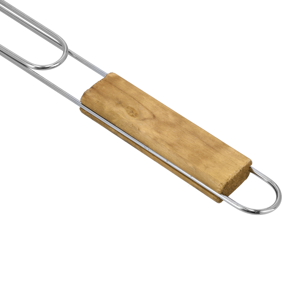 Royalford RF10371 BBQ Grill | Chromium Plated Iron Grill Net with Wooden Handle | Portable Barbecue Rack for Fish, Meat &  Vegetables | Outdoor Camping BBQ Cooking Tool