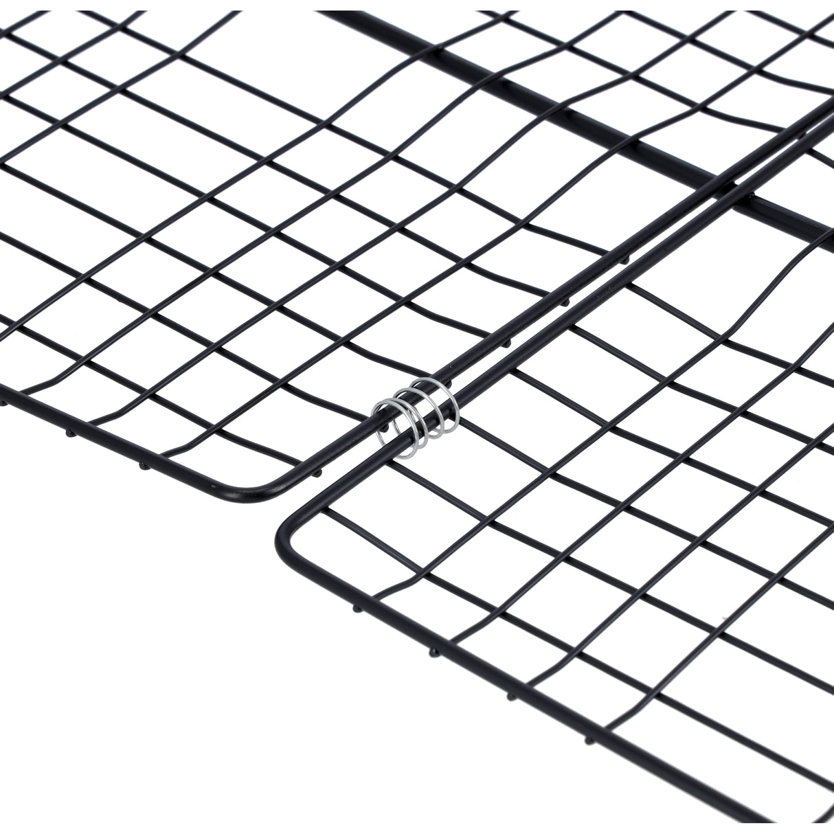 Royalford RF10374 Barbecue Grill Rack  | Heavy Duty E-Coated Iron BBQ Grilling Basket | Heat Resistant Wooden Handle for Chicken, Fish, Meat & Vegetables Outdoor Use