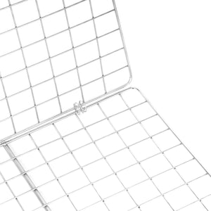 Royalford RF10376 BBQ Grill | Chromium Plated Iron Barbecue Grill Basket with Wooden Handle | Lockable Grilling Net for Chicken, Fish, Meat & Vegetables | Easy to clean