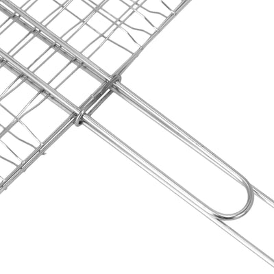 Royalford RF10384 BBQ Grill Rack with Wooden Handle | Chromium Plated Barbecue Grill Basket for Grilling Chicken, Fish, Meat & Vegetables | Outdoor BBQ Cooking Rack