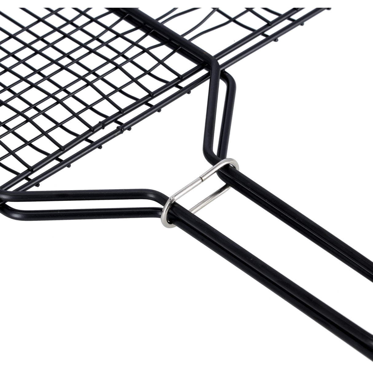 Royalford RF10385 Barbecue Grill Basket | Wooden Handle |Durable Iron BBQ Grill Rack | E-Coated Heavy Duty Grilling Basket | Perfect for Grilling Meat, Fish & Vegetables