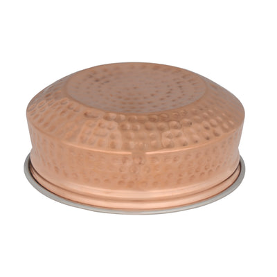 Royalford RF10393 Copper Steel Serving Handi | Double Wall Design | Stainless Steel Inner| Hammered Copper Outer Finish| Large Serveware Bowl for Curries, Rice & Gravies