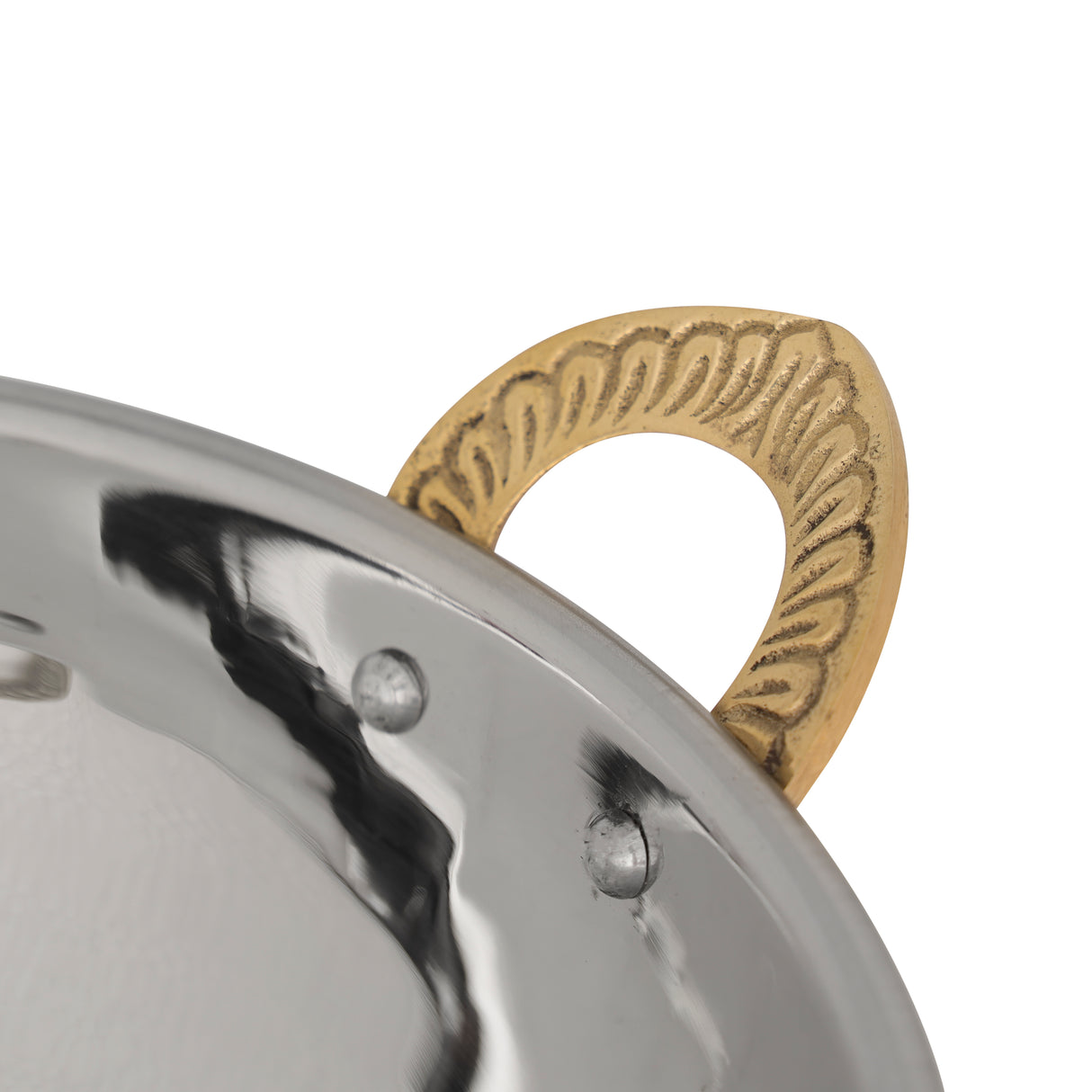 Royalford RF10395 Copper Steel Serving Kadai | Double Wall Design | Stainless Steel Inner| Hammered Copper Outer Finish| Elegant Serveware  for Curries & Festive Dining