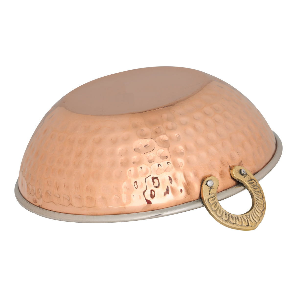 Royalford RF10395 Copper Steel Serving Kadai | Double Wall Design | Stainless Steel Inner| Hammered Copper Outer Finish| Elegant Serveware  for Curries & Festive Dining