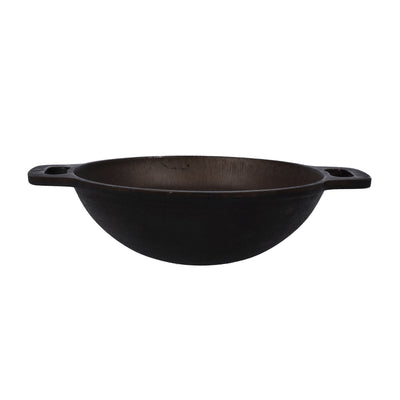 Royalford RF10399 10 Inch Cast Iron Double Handle Kadai | Heavy Duty Construction| Superior Heat Retention | Oven Safe Design | Ideal for Gas, Ceramic & Halogen Cooking