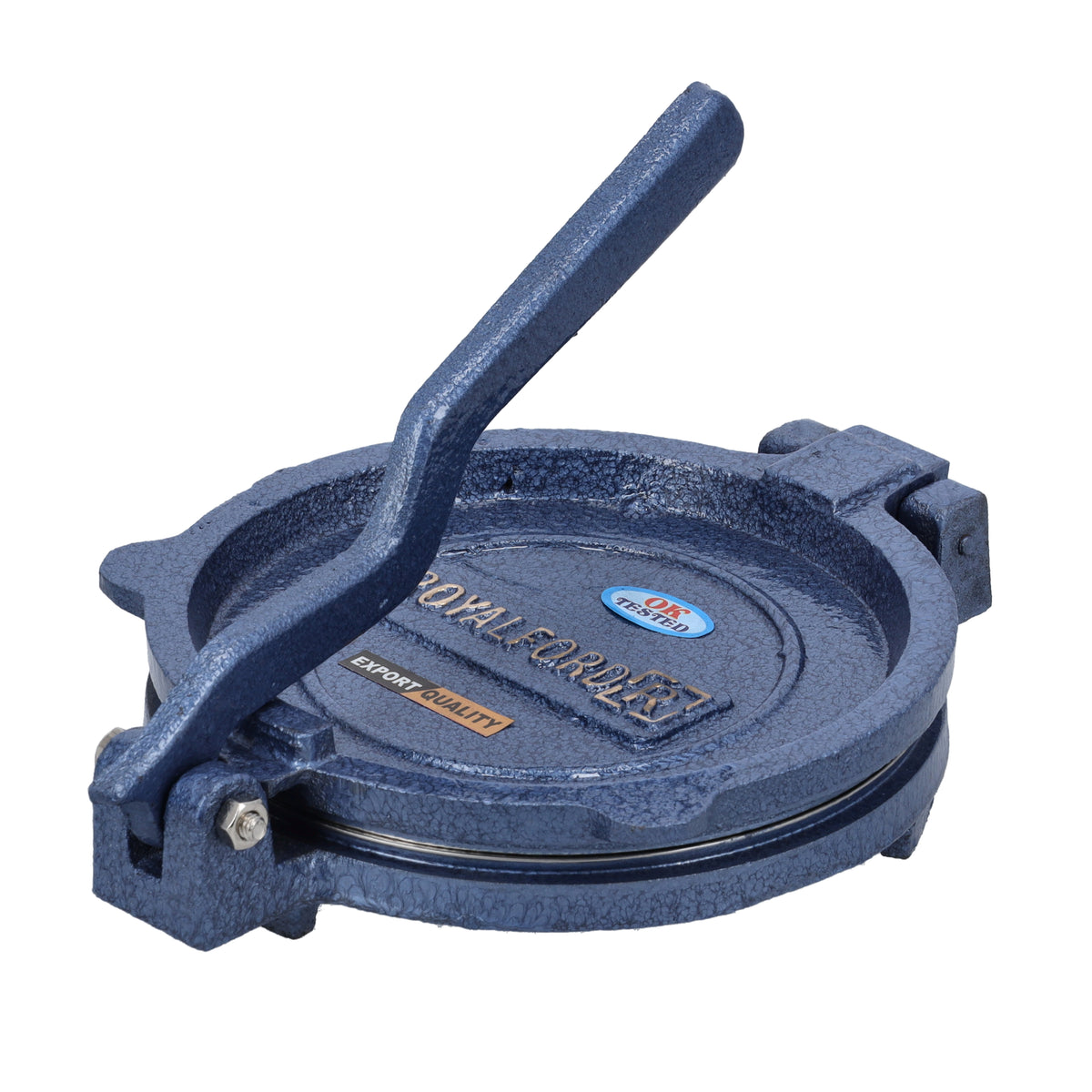 Royalford RF10407 Chapati Press | 18.5cm Heavy Cast Iron Body | Durable Stainless Steel Plate | Perfect for Roti, Poori & Tortilla | Easy Grip Handle | Non-Slip Base