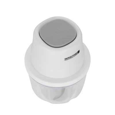 Royalford RF10411 Portable Mini Food Processor | Rechargeable USB Chopper | 250ml Capacity | One-Touch Operation| Extra-Sharp Swirl Blade for Fast Chopping & Grinding