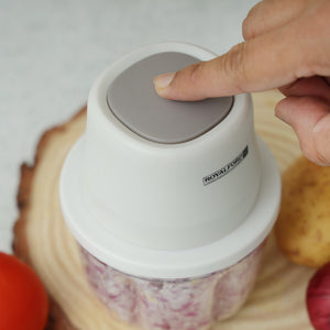 Royalford RF10411 Portable Mini Food Processor | Rechargeable USB Chopper | 250ml Capacity | One-Touch Operation| Extra-Sharp Swirl Blade for Fast Chopping & Grinding