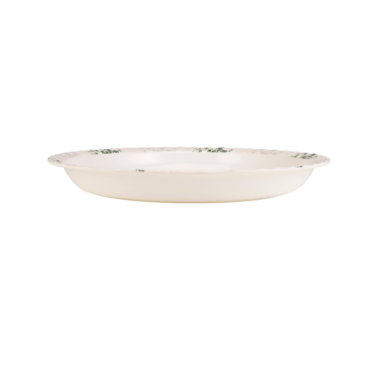 Royalford RF10416 16 Inch Melamine Round Serving Tray | Bamboo Design | Chip Resistant & Dishwasher Safe | Durable Food Serving Plate for Home  Dining & Restaurant Use