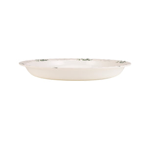 Royalford RF10416 16 Inch Melamine Round Serving Tray | Bamboo Design | Chip Resistant & Dishwasher Safe | Durable Food Serving Plate for Home  Dining & Restaurant Use