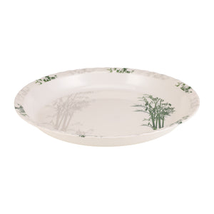 Royalford RF10417 18 Inch Melamine Round Tray |  Elegant Bamboo Design Chip-Resistant Dishwasher Safe Serving Tray | Perfect for Home, Restaurant & Catering Use
