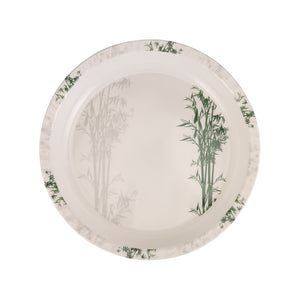 Royalford RF10417 18 Inch Melamine Round Tray |  Elegant Bamboo Design Chip-Resistant Dishwasher Safe Serving Tray | Perfect for Home, Restaurant & Catering Use