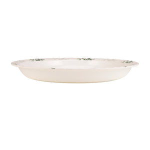 Royalford RF10417 18 Inch Melamine Round Tray |  Elegant Bamboo Design Chip-Resistant Dishwasher Safe Serving Tray | Perfect for Home, Restaurant & Catering Use
