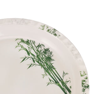 Royalford RF10417 18 Inch Melamine Round Tray |  Elegant Bamboo Design Chip-Resistant Dishwasher Safe Serving Tray | Perfect for Home, Restaurant & Catering Use
