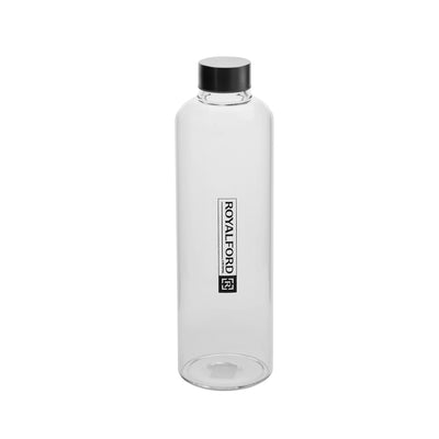 Royalford RF10434 Borosilicate Glass Water Bottle 1000ML BPA Free Transparent Drinking Bottle | Stainless Steel Lid |Reusable Glass Bottle for Water, Juice & Detox Drinks