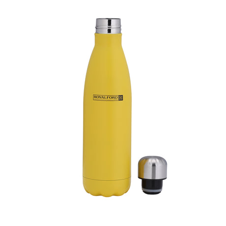 Royalford RF10443 500ml Vacuum Bottle | SS304 Double Wall Stainless Steel Insulated Flask| Matte Finish | Leak Resistant | Keeps Hot & Cold for Hours | Travel Friendly