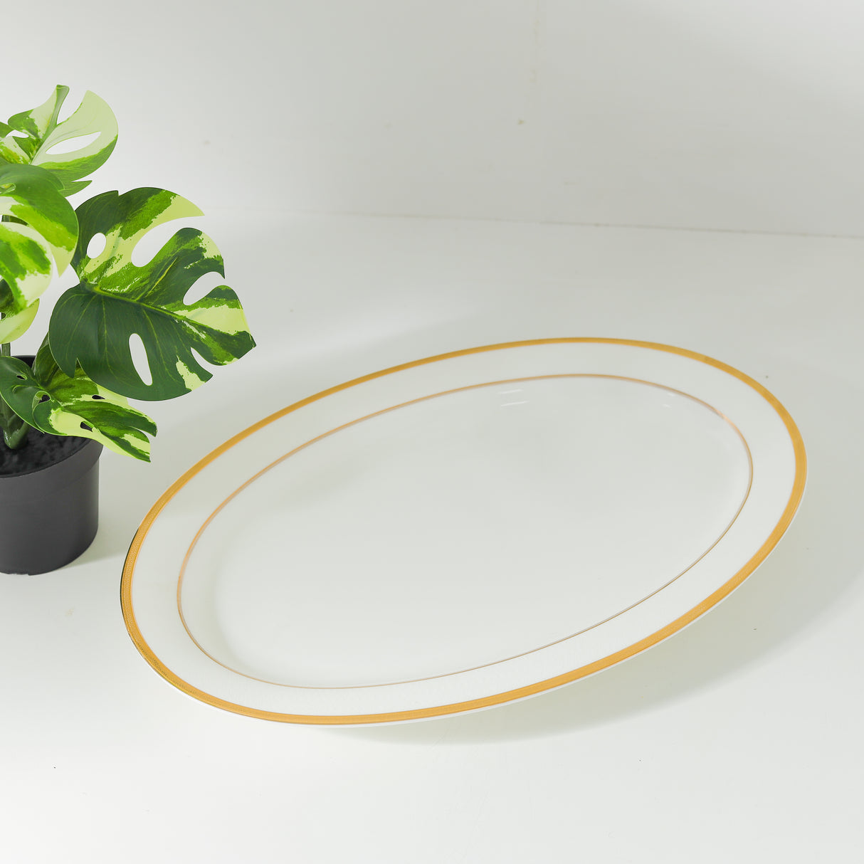 Royalford RF10466 Premium Bone China Plates Collection | Flat, Soup & Oval Plates | Elegant  Dining Tableware | Durable Design | Chip-Resistant| Food-Grade Dinnerware