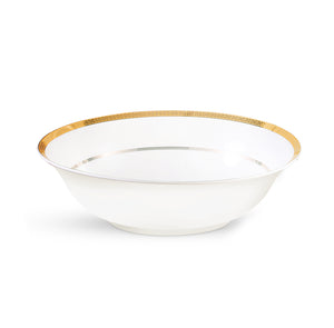 Royalford RF10467 9-Inch Premium Bone China Salad Bowl | Elegant Gold Rim Serving Bowl | 100% Food-Grade Material | Chip-Resistant Build | Lightweight Yet Durable