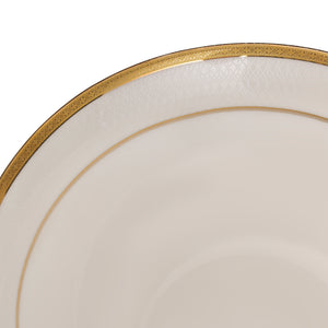 Royalford RF10467 9-Inch Premium Bone China Salad Bowl | Elegant Gold Rim Serving Bowl | 100% Food-Grade Material | Chip-Resistant Build | Lightweight Yet Durable