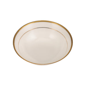 Royalford RF10467 9-Inch Premium Bone China Salad Bowl | Elegant Gold Rim Serving Bowl | 100% Food-Grade Material | Chip-Resistant Build | Lightweight Yet Durable
