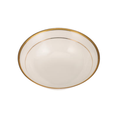 Royalford RF10467 9-Inch Premium Bone China Salad Bowl | Elegant Gold Rim Serving Bowl | 100% Food-Grade Material | Chip-Resistant Build | Lightweight Yet Durable