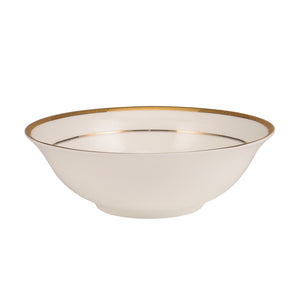 Royalford RF10467 9-Inch Premium Bone China Salad Bowl | Elegant Gold Rim Serving Bowl | 100% Food-Grade Material | Chip-Resistant Build | Lightweight Yet Durable