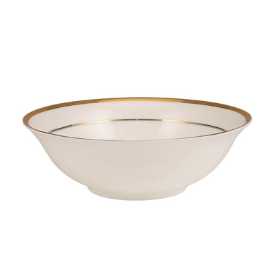 Royalford RF10467 9-Inch Premium Bone China Salad Bowl | Elegant Gold Rim Serving Bowl | 100% Food-Grade Material | Chip-Resistant Build | Lightweight Yet Durable