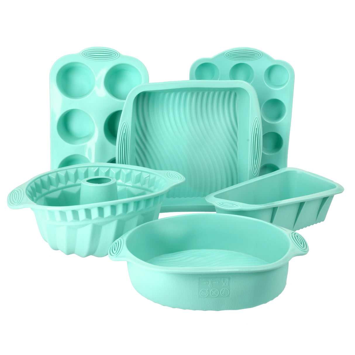 Royalford 6 PCS Silicone Bakeware Set RF10473 | Premium Food-Grade Silicone Design | Non-Stick | BPA-Free | Flexible & Durable Baking Pans | Dishwasher Safe Design