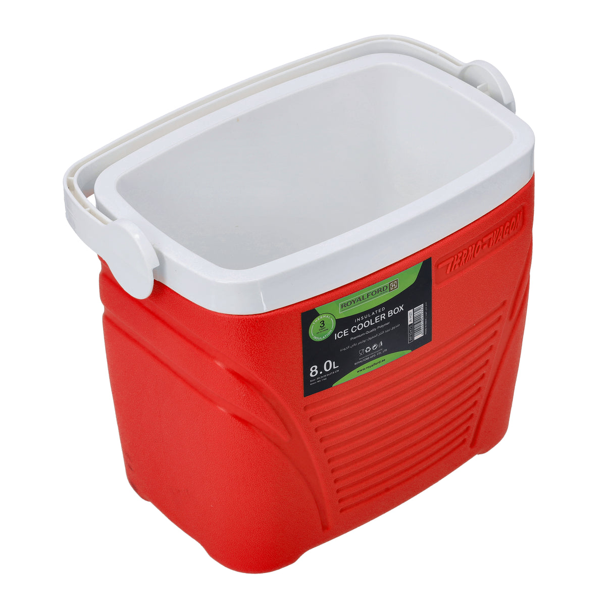 RoyalFord RF10475 8L Insulated Ice Cooler Box | Portable Thermal Ice Chest for Camping, Picnic, Travel & Outdoor Use | 3-Layer Thermal Insulation | Premium Polymer Body