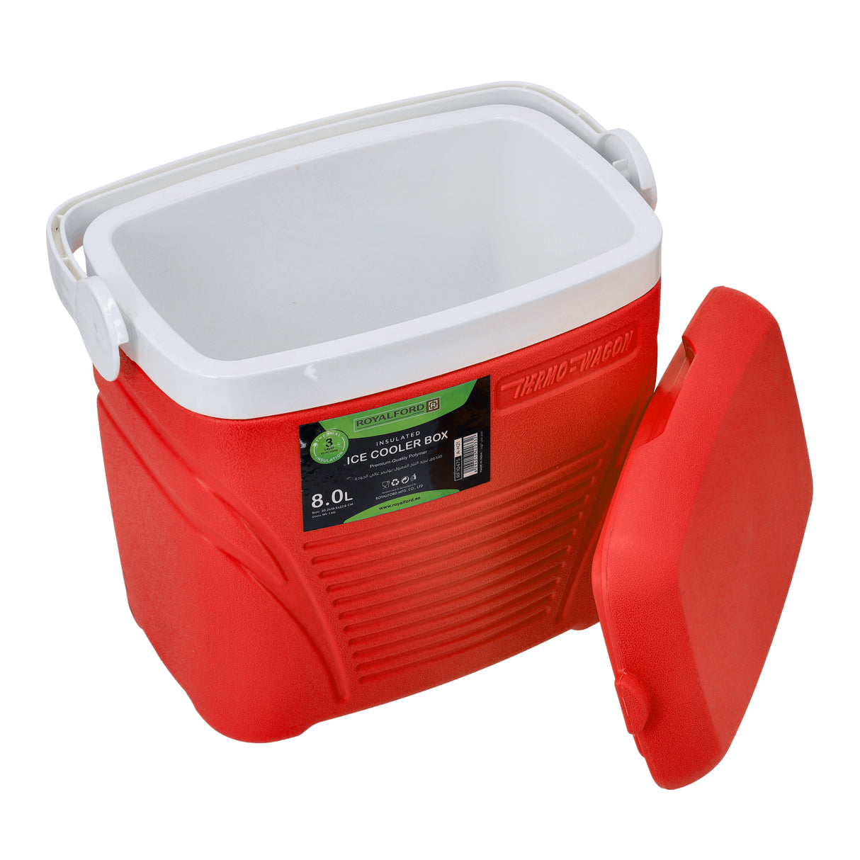 RoyalFord RF10475 8L Insulated Ice Cooler Box | Portable Thermal Ice Chest for Camping, Picnic, Travel & Outdoor Use | 3-Layer Thermal Insulation | Premium Polymer Body