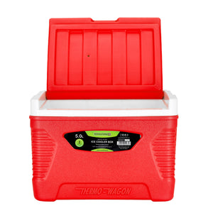 Royalford RF10477 5L Insulated Ice Cooler Box | 3-Layer Thermal Insulation Portable Cooler | Durable HDPE outer shell | PU foam insulation | Food-grade PP inner liner
