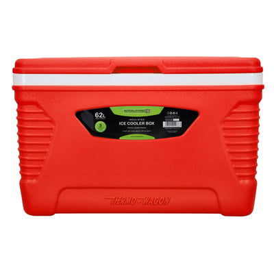 Royalford RF10480 62L Insulated Ice Cooler Box |Three-Layer Thermal Insulation |HDPE outer shell |PU foam insulation |food-grade PP inner lining | heavy-duty side handles