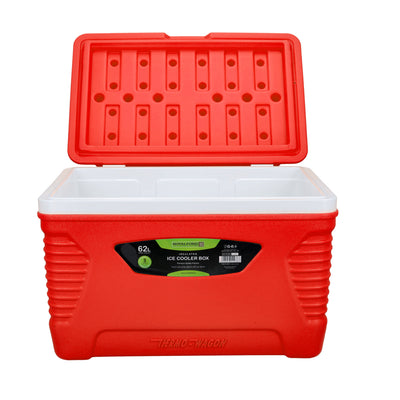 Royalford RF10480 62L Insulated Ice Cooler Box |Three-Layer Thermal Insulation |HDPE outer shell |PU foam insulation |food-grade PP inner lining | heavy-duty side handles