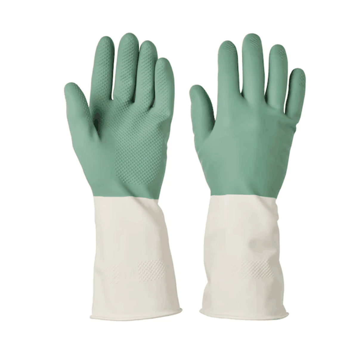 Royalford RF10491 Cleaning Gloves| 2PCS made from natural latex with textured non-slip grip| durable, reusable, antibacterial, for kitchen & household cleaning tasks|