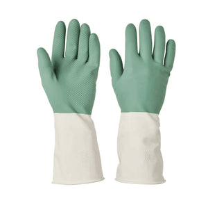 Royalford RF10491 Cleaning Gloves| 2PCS made from natural latex with textured non-slip grip| durable, reusable, antibacterial, for kitchen & household cleaning tasks|