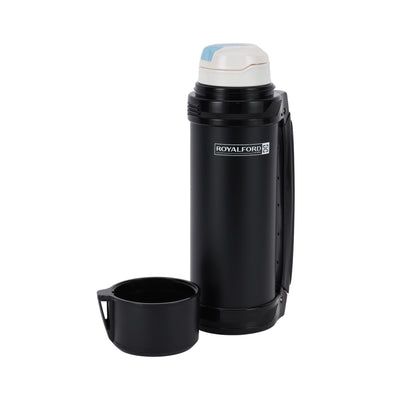 Royalford RF10493 Travel Vacuum Flask 1.0L | Double Wall Stainless Steel Hot & Cold Insulated Flask with SS 304 Inner |  Perfect for Office, Travel & Outdoor Use