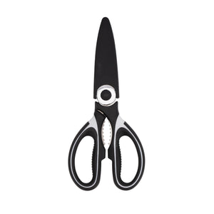 Royalford RF10498 3-in-1 Kitchen Scissors| stainless steel blades, built-in bottle opener & nut cracker| cutter with ergonomic grip, ideal for cutting, cracking|