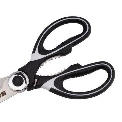 Royalford RF10498 3-in-1 Kitchen Scissors| stainless steel blades, built-in bottle opener & nut cracker| cutter with ergonomic grip, ideal for cutting, cracking|