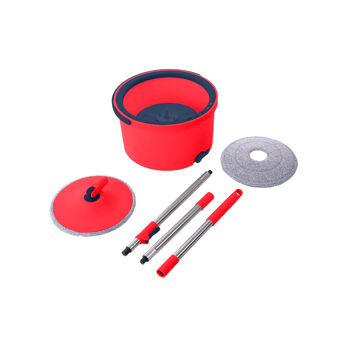 Royalford RF10500 Clean Spin Easy Mop with Bucket | Hands-Free Rotary Washing & Drying System | 100% Microfiber Mop Head | Dirty Water Separation & Non-Splash Cleaning