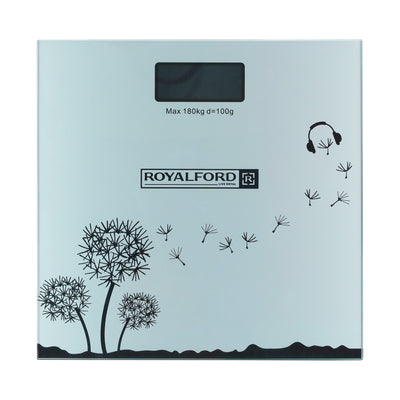 Royalford Health Scale RF10502 | 180kg Digital Body Scale | High Precision 100g Graduation| Sleek Design | Durable Construction | Easy-to-Read Display for Home and Gym
