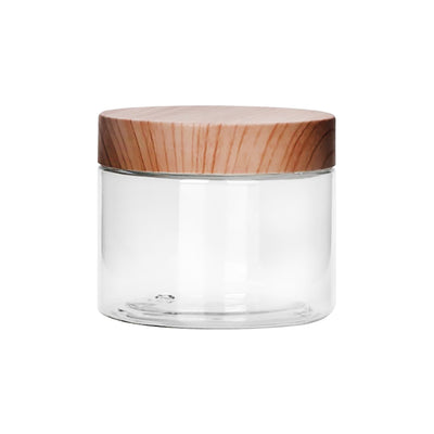 Royalford RF10504 Airtight PET Jar 150ML | BPA Free Leak Proof Food Storage Container with Wooden Lid | Transparent Kitchen Storage Jar for Spices, Snacks & Dry Food