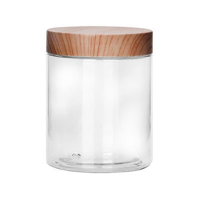 Royalford RF10507 Round Air-Tight PET Jars| BPA-free, odor-free, leak-proof design & wooden finish lids| containers in 500ml, 800ml & 1000ml sizes for freshness|