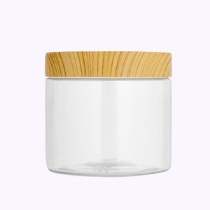 Royalford RF10507 Round Air-Tight PET Jars| BPA-free, odor-free, leak-proof design & wooden finish lids| containers in 500ml, 800ml & 1000ml sizes for freshness|