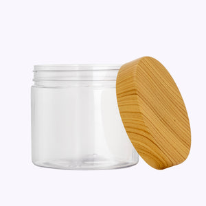 Royalford RF10507 Round Air-Tight PET Jars| BPA-free, odor-free, leak-proof design & wooden finish lids| containers in 500ml, 800ml & 1000ml sizes for freshness|