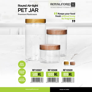 Royalford RF10508 Round Airtight Container| odor-free storage with secure lid & durable food-grade build| for keeping food fresh, available in 500ML and 1000ML sizes|
