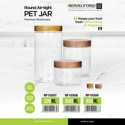 Royalford RF10508 Round Airtight Container| odor-free storage with secure lid & durable food-grade build| for keeping food fresh, available in 500ML and 1000ML sizes|