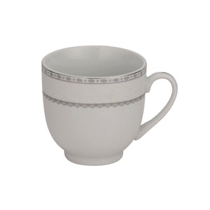 Royalford RF10554 Cup & Saucer Set 12 Pcs | Premium Porcelain 180ml Tea Cups with Matching Saucers| Elegant White Design| Dishwasher Safe & Freezer Safe Tableware Set