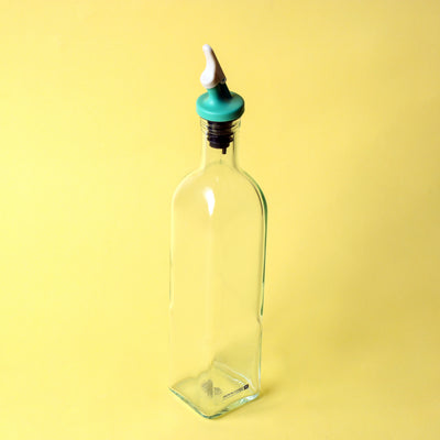 Royalford RF10566 Oil Dispenser Bottle 500ml| flip & seal lid offers precise pouring, leak-proof design| premium glass body, and easy cleaning for everyday kitchen use|