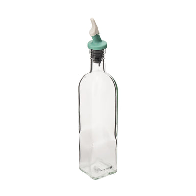 Royalford RF10566 Oil Dispenser Bottle 500ml| flip & seal lid offers precise pouring, leak-proof design| premium glass body, and easy cleaning for everyday kitchen use|