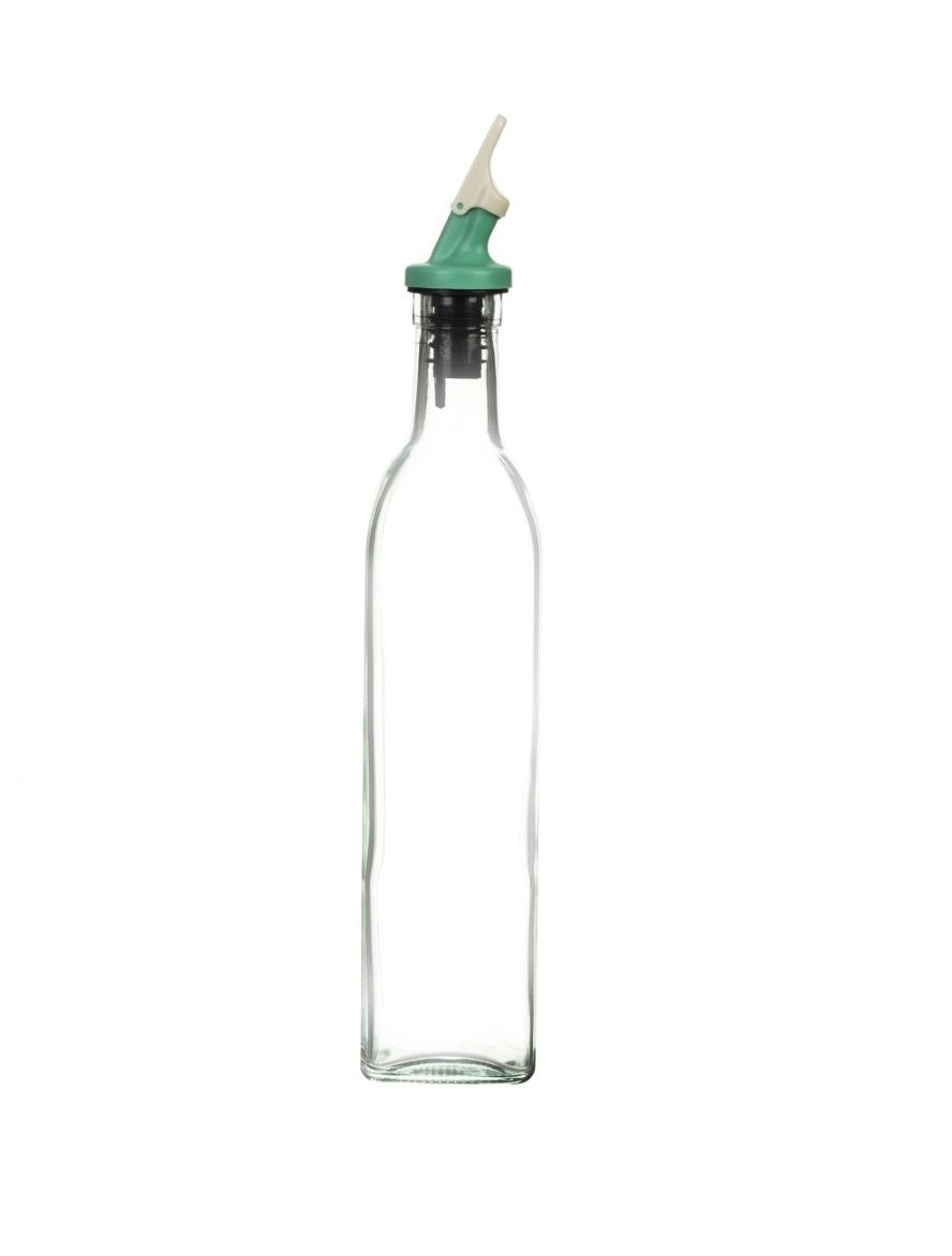 Royalford RF10566 Oil Dispenser Bottle 500ml| flip & seal lid offers precise pouring, leak-proof design| premium glass body, and easy cleaning for everyday kitchen use|